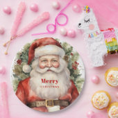 Weihnachten Weihnachten Weihnachtsmann Lächeln Pappteller (Party)