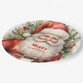 Weihnachten Weihnachten Weihnachtsmann Lächeln Pappteller (Schrägansicht)