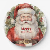 Weihnachten Weihnachten Weihnachtsmann Lächeln Pappteller (Vorderseite)