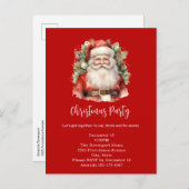 Weihnachten Weihnachten Weihnachtsmann Lächeln Par Einladungspostkarte (Vorne/Hinten)