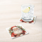 Weihnachten Weihnachten Weihnachtsmann Lächeln Rechteckiger Pappuntersetzer (Vor Ort)