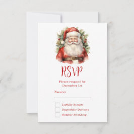Weihnachten Weihnachten Weihnachtsmann Lächeln RSVP Karte