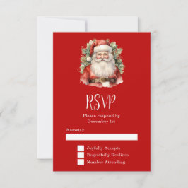 Weihnachten Weihnachten Weihnachtsmann Lächeln RSVP Karte