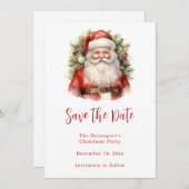 Weihnachten Weihnachten Weihnachtsmann Lächeln Save The Date (Vorne/Hinten)
