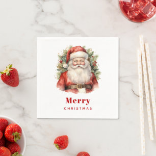 Weihnachten Weihnachten Weihnachtsmann Lächeln Serviette