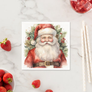 Weihnachten Weihnachten Weihnachtsmann Lächeln Serviette