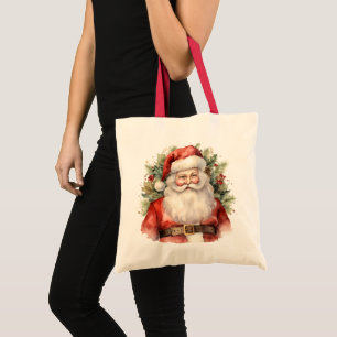 Weihnachten Weihnachten Weihnachtsmann Lächeln Tragetasche