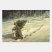 Weihnachten, Weihnachten, Weihnachtsmann mit einem Geschenkpapier Set (Vorderseite 2)