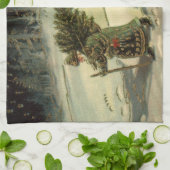 Weihnachten, Weihnachten, Weihnachtsmann mit einem Geschirrtuch (Gefaltet)