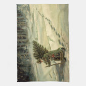 Weihnachten, Weihnachten, Weihnachtsmann mit einem Geschirrtuch (Vertikal)