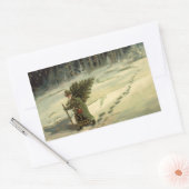 Weihnachten, Weihnachten, Weihnachtsmann mit einem Rechteckiger Aufkleber (Umschlag)