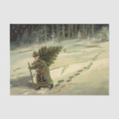 Weihnachten, Weihnachten, Weihnachtsmann mit einem Seidenpapier (Vorderseite)