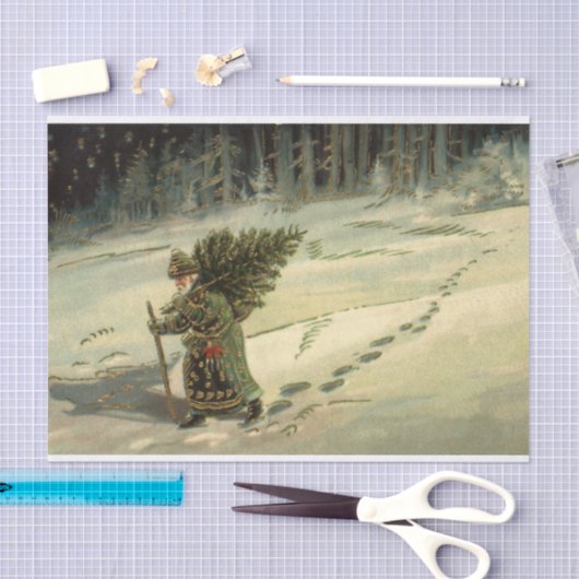 Weihnachten, Weihnachten, Weihnachtsmann mit einem Seidenpapier (Handwerk)