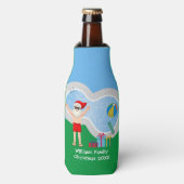 Weihnachten Weihnachten Weihnachtsmann Niedliches Flaschenkühler (Flaschenvorderseite)