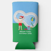 Weihnachten Weihnachten Weihnachtsmann Niedliches Selters Dosenkühler (Rückseite)