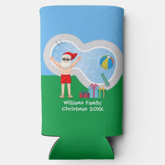 Weihnachten Weihnachten Weihnachtsmann Niedliches Selters Dosenkühler (Rückseite)