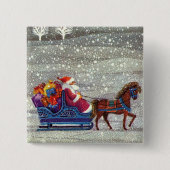 Weihnachten, Weihnachten, Weihnachtsmann, Pferd Op Button (Vorderseite)