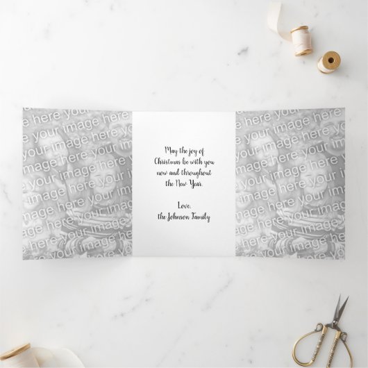 Weihnachten, Weihnachten, Weihnachtsmann, Pferd Op Dreifach Gefaltete Urlaubskarte (Innenseite)