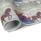 Weihnachten, Weihnachten, Weihnachtsmann, Pferd Op Geschenkpapier (Rolleneckpunkt)
