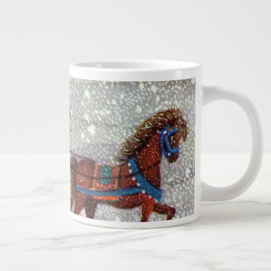 Weihnachten, Weihnachten, Weihnachtsmann, Pferd Op Jumbo-Tasse (Rechts)