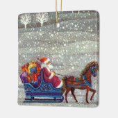 Weihnachten, Weihnachten, Weihnachtsmann, Pferd Op Keramikornament (Links)