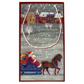 Weihnachten, Weihnachten, Weihnachtsmann, Pferd Op Kleine Geschenktüte (Rückseite)