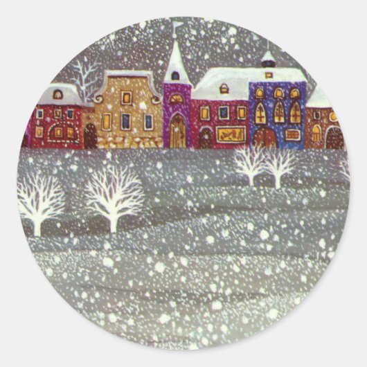 Weihnachten, Weihnachten, Weihnachtsmann, Pferd Op Runder Aufkleber (Vorderseite)