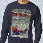 Weihnachten, Weihnachten, Weihnachtsmann, Pferd Op Sweatshirt