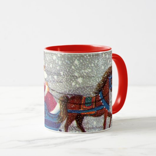Weihnachten, Weihnachten, Weihnachtsmann, Pferd Op Tasse (VorderseiteRechts)