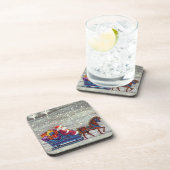 Weihnachten, Weihnachten, Weihnachtsmann, Pferd Op Untersetzer (Rechte Seite)