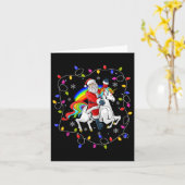 Weihnachten Weihnachten Weihnachtsmann reiten Unic Karte (Gelbe Blume)