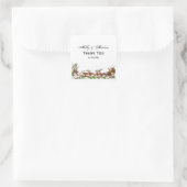 Weihnachten Weihnachten Weihnachtsmann Rentierfisc Quadratischer Aufkleber (Tasche)