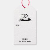 Weihnachten Weihnachten Weihnachtsmann Schwarz-wei Geschenkanhänger (Rückseite)