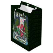 Weihnachten Weihnachten Weihnachtsmann-Spaß Motorr Mittlere Geschenktüte (Vorderseite Schrägansicht)