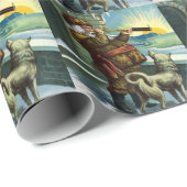 Weihnachten Weihnachten Weihnachtsmann Telescope D Geschenkpapier (Rolleneckpunkt)