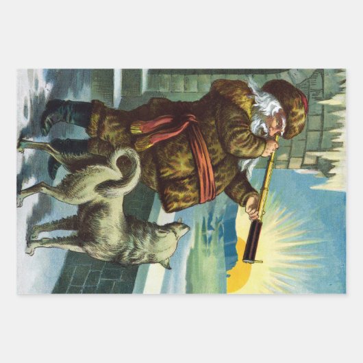 Weihnachten Weihnachten Weihnachtsmann Telescope D Geschenkpapier Set (Vorderseite)