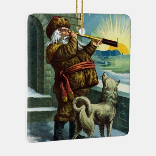 Weihnachten Weihnachten Weihnachtsmann Telescope D Keramikornament (Rechts)