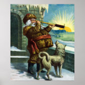 Weihnachten Weihnachten Weihnachtsmann Telescope D Poster (Vorne)