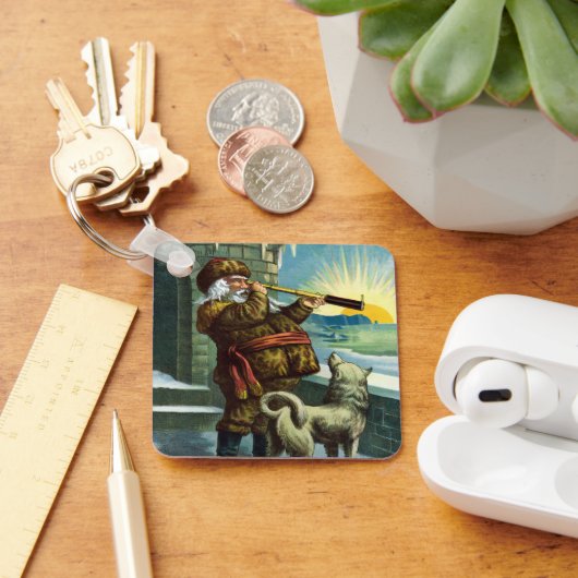 Weihnachten Weihnachten Weihnachtsmann Telescope D Schlüsselanhänger (Schreibtisch)