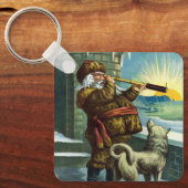 Weihnachten Weihnachten Weihnachtsmann Telescope D Schlüsselanhänger (Vorderseite)