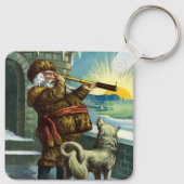 Weihnachten Weihnachten Weihnachtsmann Telescope D Schlüsselanhänger (Rückseite)