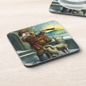 Weihnachten Weihnachten Weihnachtsmann Telescope D Untersetzer (Linke Seite)