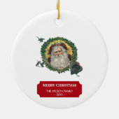 Weihnachten Weihnachten Weihnachtsmann & Truthäuse Keramik Ornament (Hinten)