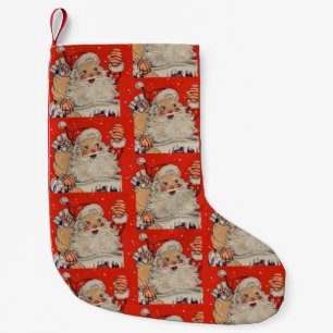 Weihnachten Weihnachten Weihnachtsmann Waving Kleiner Weihnachtsstrumpf