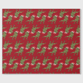 Weihnachten Weihnachten Weihnachtsmarkt T-Rex Weih Geschenkpapier (Flach)