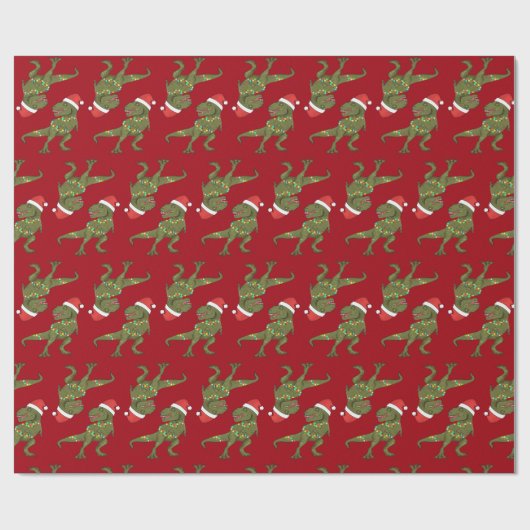 Weihnachten Weihnachten Weihnachtsmarkt T-Rex Weih Geschenkpapier (Flach)