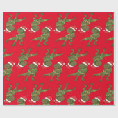Weihnachten Weihnachten Weihnachtsmarkt T-Rex Weih Geschenkpapier (Flach)