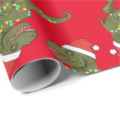 Weihnachten Weihnachten Weihnachtsmarkt T-Rex Weih Geschenkpapier (Rolleneckpunkt)