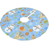 Weihnachten Weihnachten Weihnachtsschneezeit Polyester Weihnachtsbaumdecke (Schrägansicht)