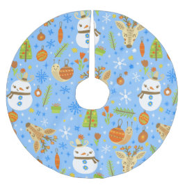 Weihnachten Weihnachten Weihnachtsschneezeit Polyester Weihnachtsbaumdecke